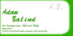 adam balind business card